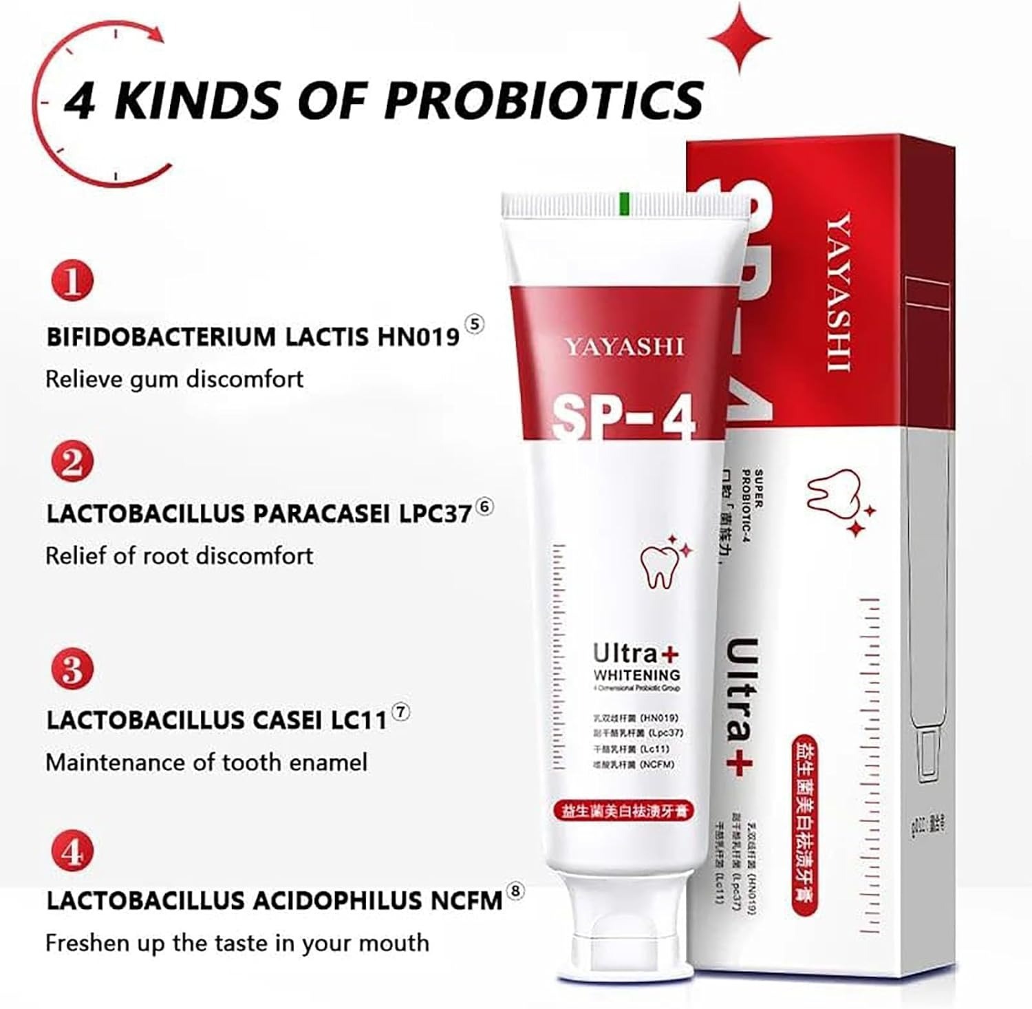 Yayashi SP-4 Ultra Whitening Toothpaste – 150ml Probiotic Stain Remover for Bright, Healthy Teeth - Image 2