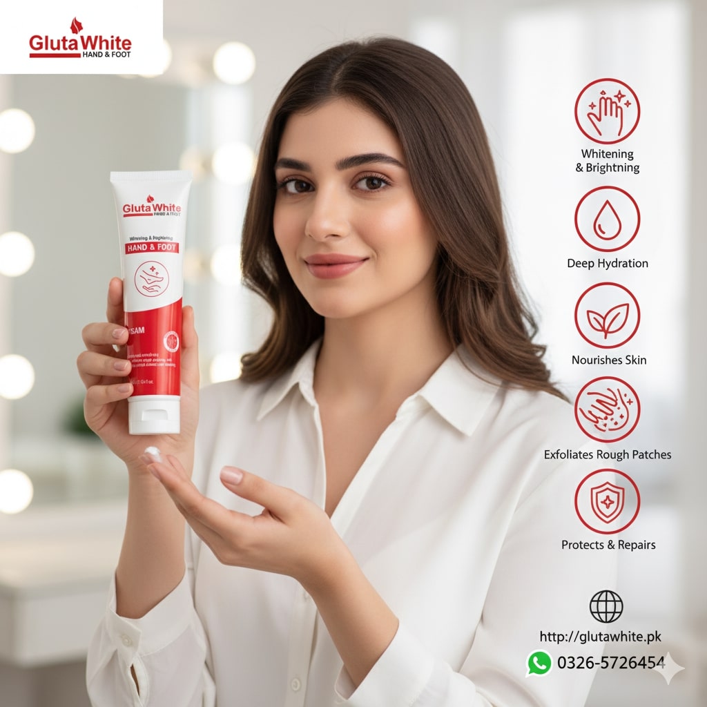 Gluta White Whitening & Brightening Hand & Foot Cream – Deep Moisturizing, Softening & Skin Repair Formula (100ml) - Image 3