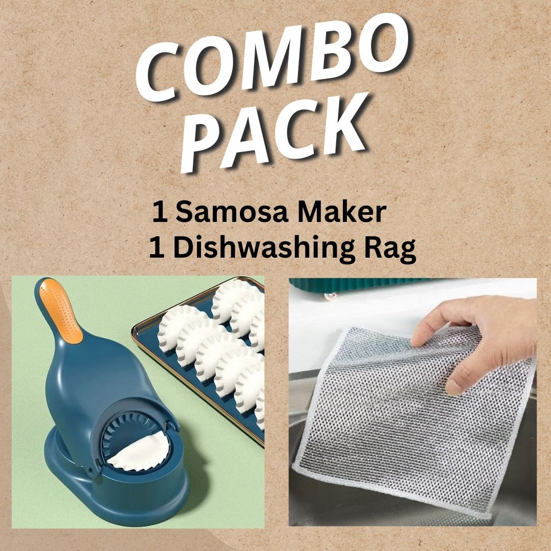 2-in-1 Manual Dumpling Maker & Dough Press Machine | Portable Samosa & Gujiya Mould Tool | Easy Kitchen DIY Pastry Accessory - Image 3