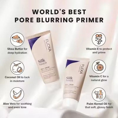 FLiCKA Silk Touch 3‑in‑1 Moisturizer & PrimerHydrates and nourishes skinLightweight, long‑lasting formulaMinimizes pores for a smooth finishDermatologically tested – safe for all skin types - Image 2