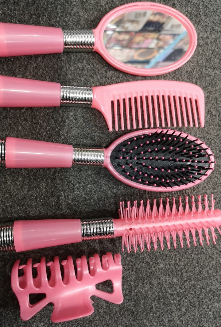 Pink 4 Piece Hair Brush Set Providing Premium Quality With Fashionable Design Comfortable Grip - Image 4