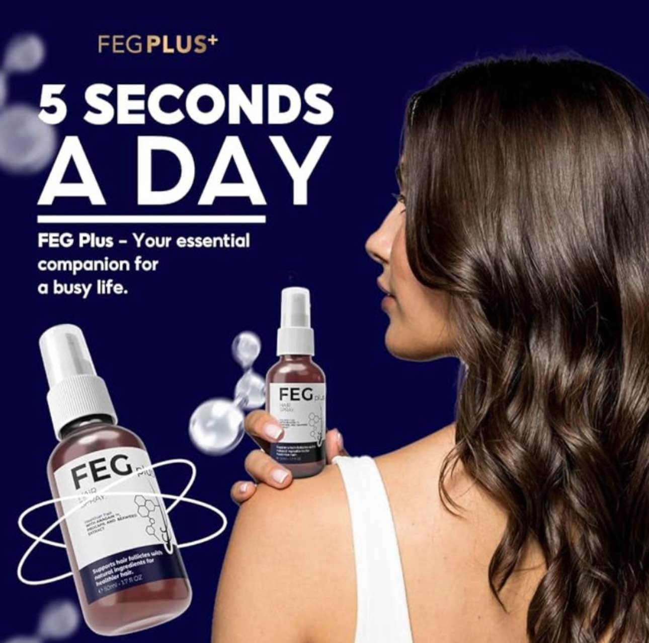 FEG PLUS Hair Growth Serum & Spray – 50ml Advanced Formula for Men & Women, Stronger, Thicker Hair - Image 4