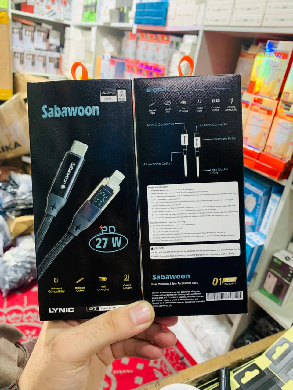 Sabawoon S125 Type‑C to iPhone Cable | 100% Original | Digital Display - Image 3