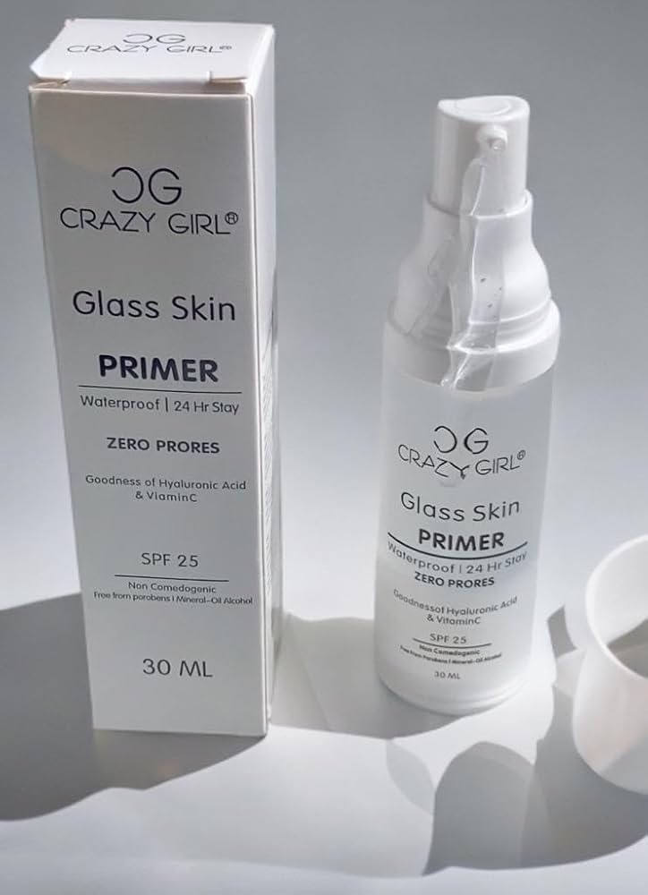 Crazy Girl Glass Skin Primer: Pore-Blurring, Hydrating & Illuminating Primer for a Flawless, Glass-Like Finish | 30ml - Image 4