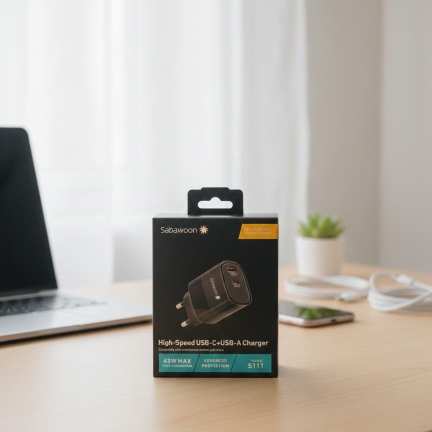 Sabawoon S111 Original Adopter | USB Fast Charging | PD Super Fast Charging | Without Cable - Image 2