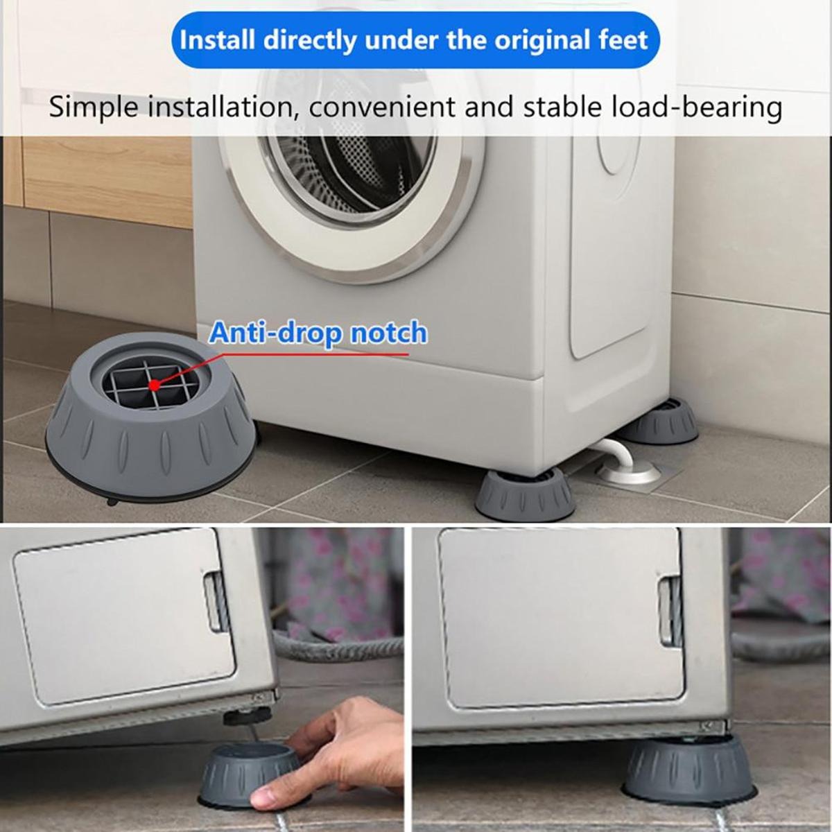 4Pcs Universal Anti‑Vibration Feet Pads | Washing Machine, Dryer, Refrigerator & Furniture Non‑Slip Rubber Mat (Small Size) - Image 5