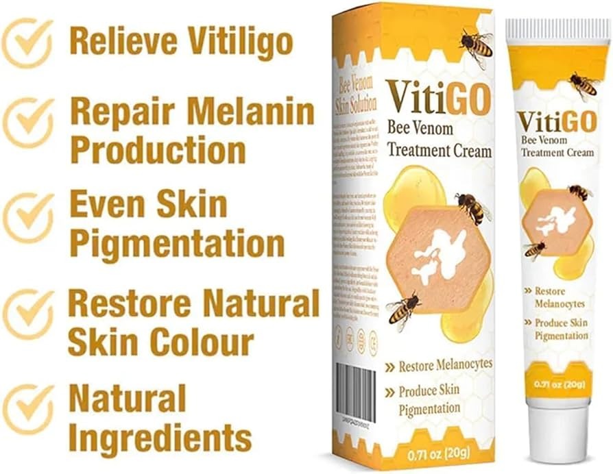 Bee Venom Vitiligo Treatment Cream - Restore Melanocytes & Skin Pigmentation - Natural Melanin Care Ointment for Leukoplakia (20g) - Image 3
