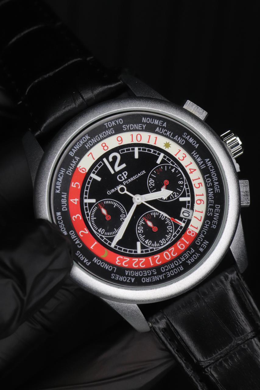 Casino Design Chronograph Leather Strap Watch Vintage Inspired Dial Functional Sub Dials Precise Quartz Movement - Image 5